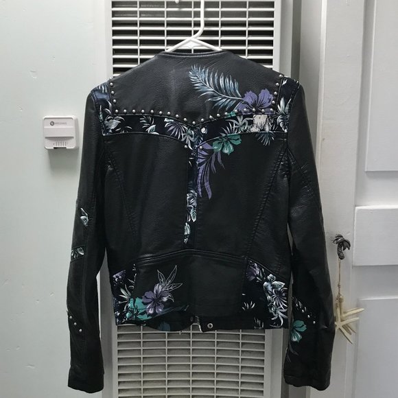 Never Worn Blank NYC Vegan Floral, Leather Jacket - Picture 2 of 4